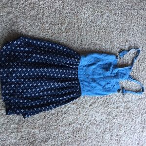 A mini overall dress